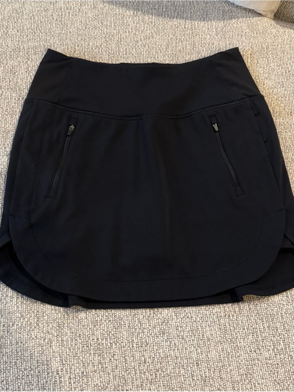 Athleta Black Active Skort with Zip Pockets